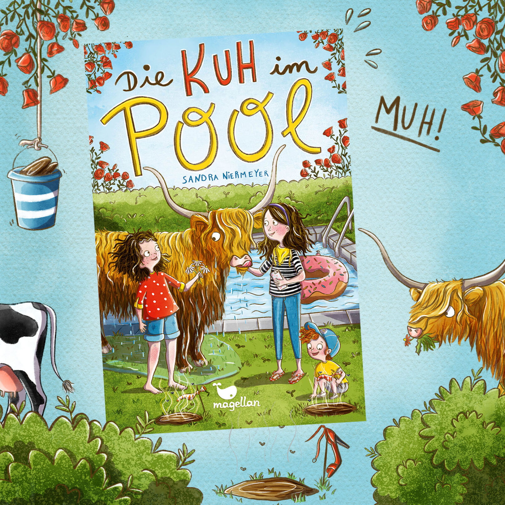 Die Kuh im Pool